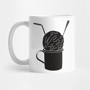 silhouette of ice cream in a tin cup Mug